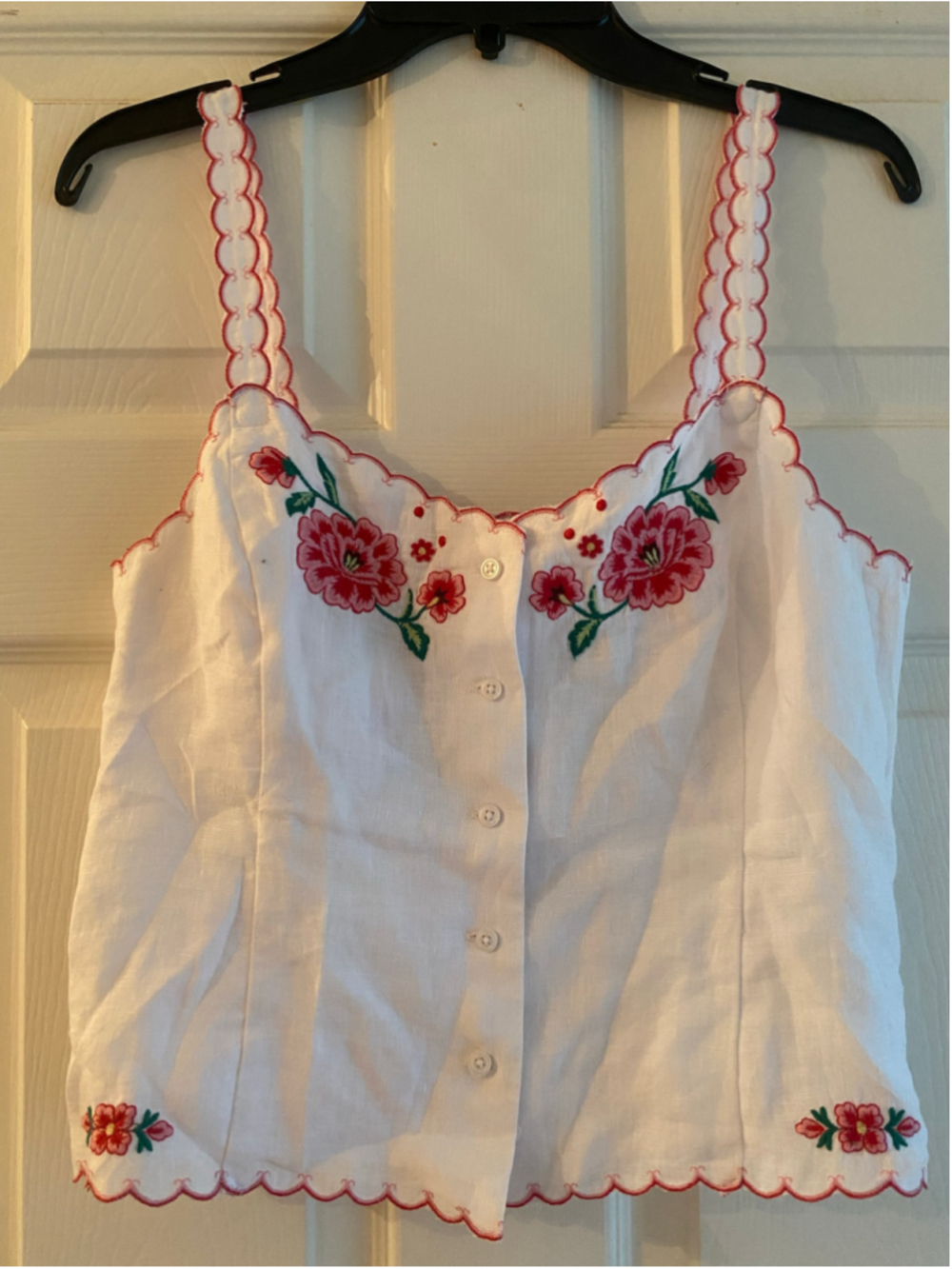 J.Crew embroidered tank top – size small ￼NWT
